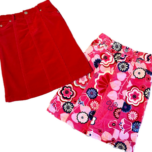The Children’s Place corduroy skirts size 4. One Red and one pink multi.